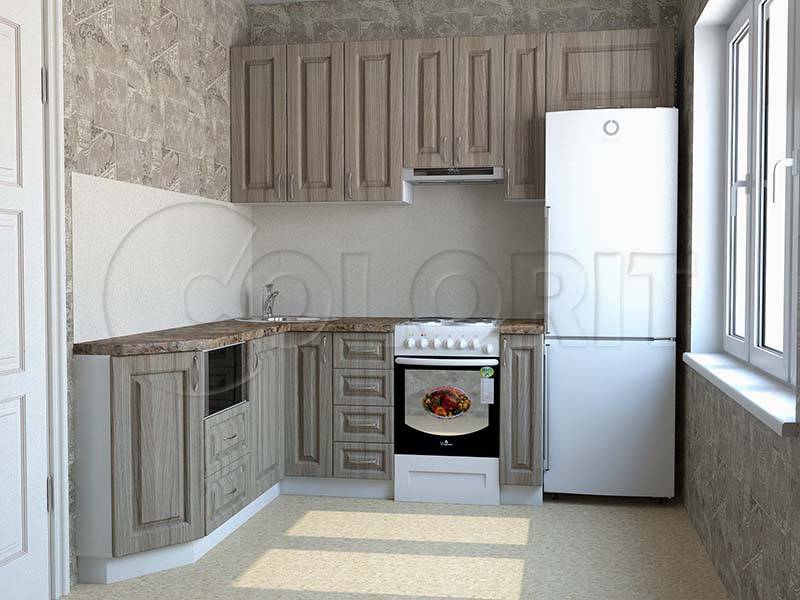 угловая маленькая кухня в Махачкале