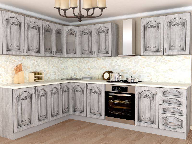 светлая угловая кухня в Махачкале