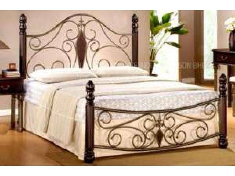 кровать wf 9005 (160*200) walnut/rusty black в Махачкале