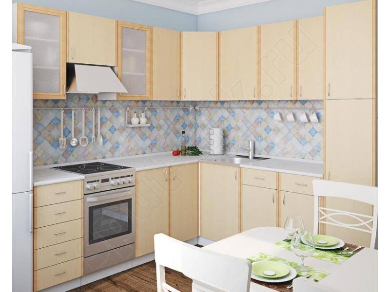 кухонный гарнитур угловой клён в Махачкале