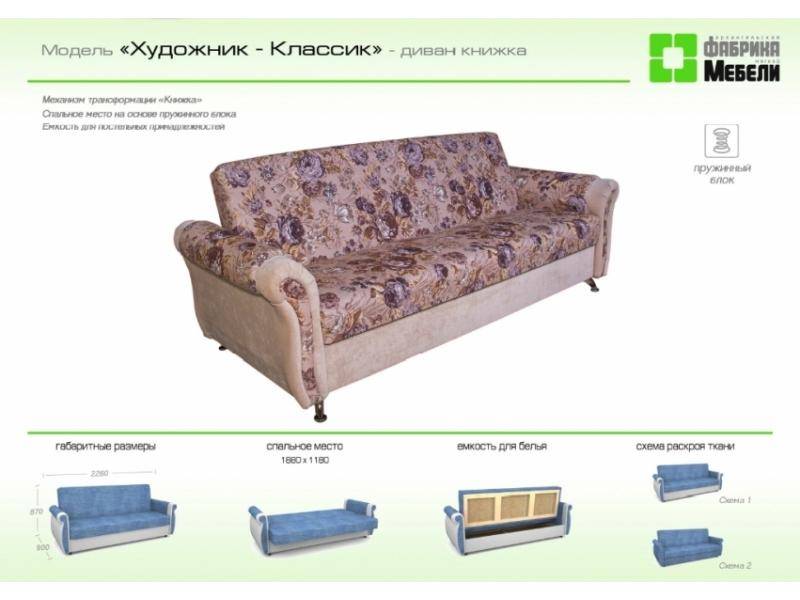 прямой диван художник классик в Махачкале