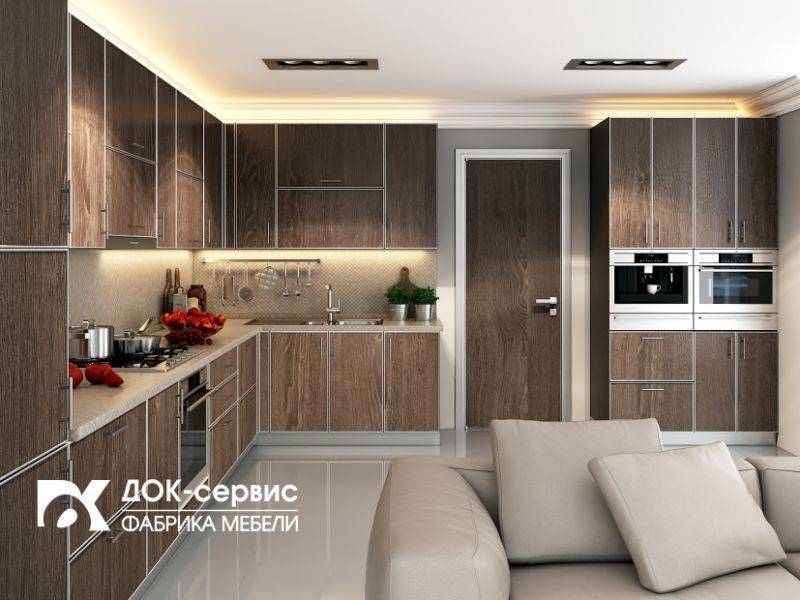 угловая кухня в алюминиевой рамке в Махачкале