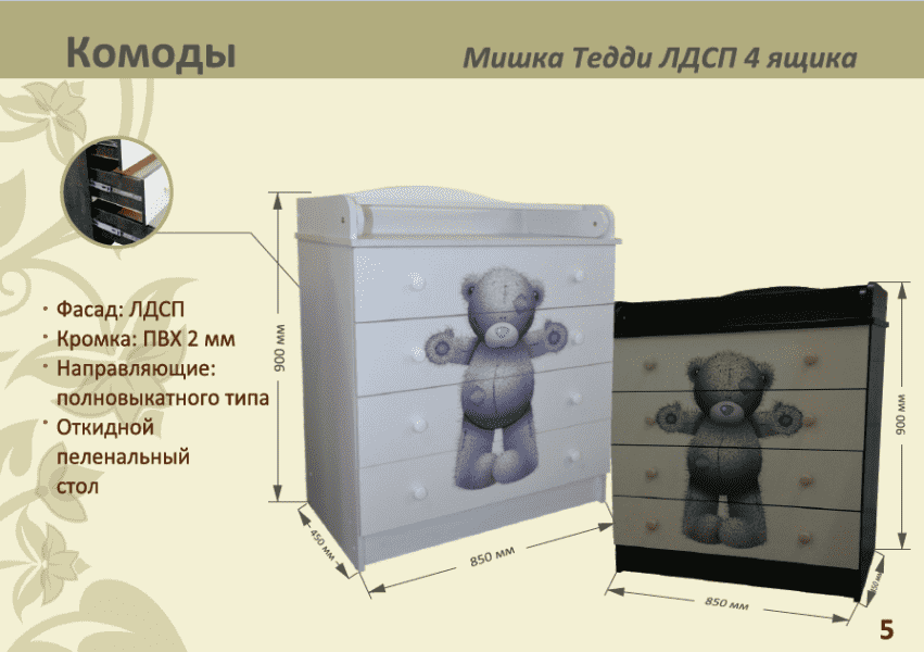 детский комод мишка тедди лдсп 4 ящика в Махачкале