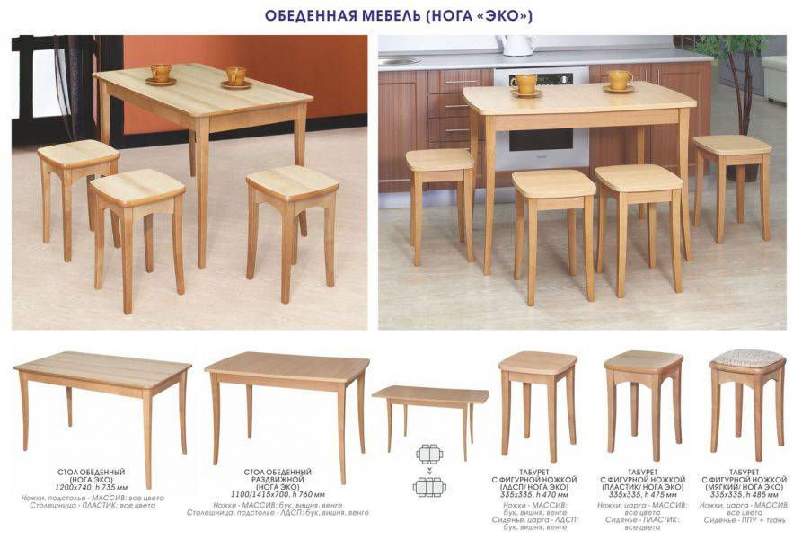 обеденный стол и табурет (нога эко) в Махачкале