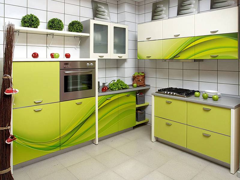 кухонный гарнитур угловой 8 фотопечать в Махачкале
