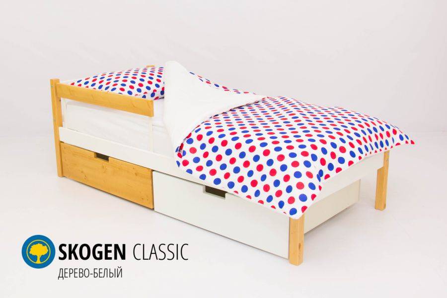 детская кровать skogen classic дерево-белый в Махачкале