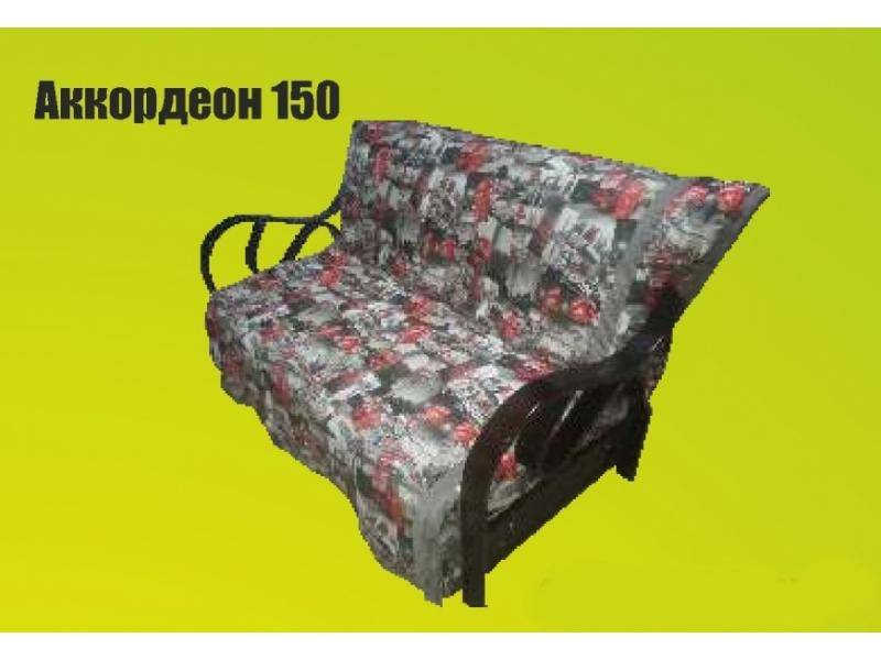 диван прямой с деревянными ручками аккордеон 150 в Махачкале