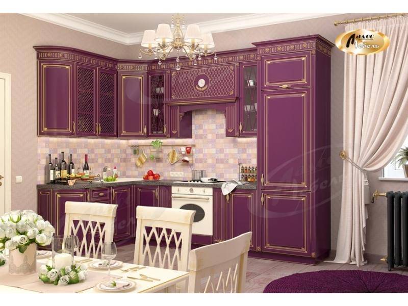сиреневая угловая кухня персефона в Махачкале