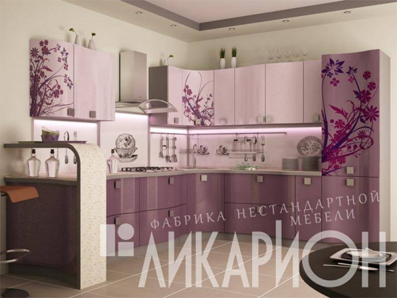 кухня угловая «фото на пластике» в Махачкале