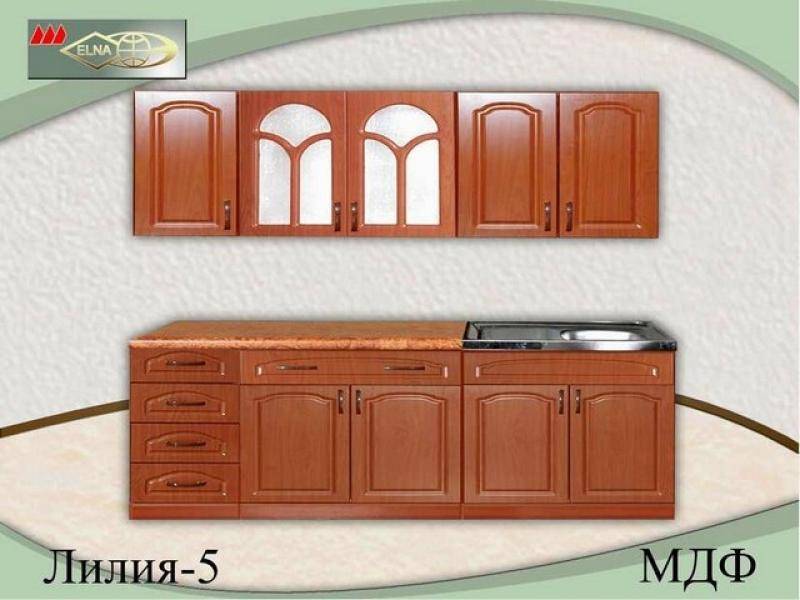 кухня прямая лилия 5 (мдф) в Махачкале
