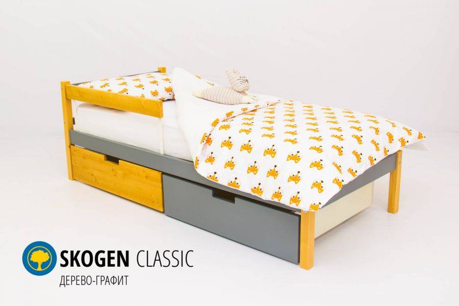 детская кровать skogen classic дерево-графит в Махачкале