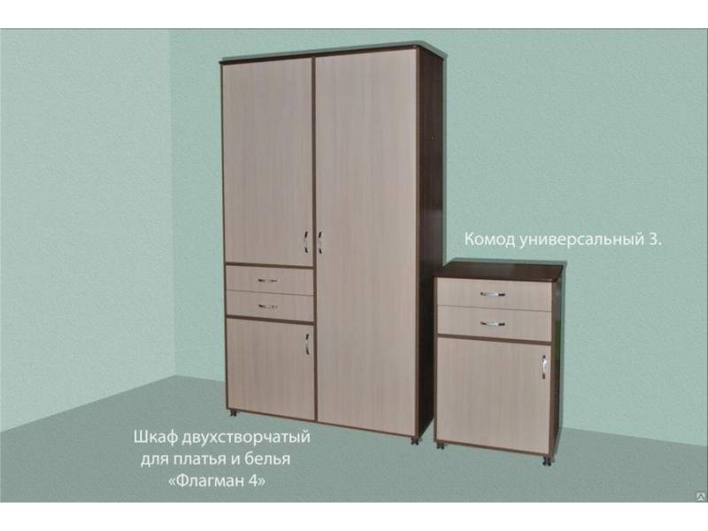 шкаф двухстворчатый для платья и белья флагман 4 в Махачкале