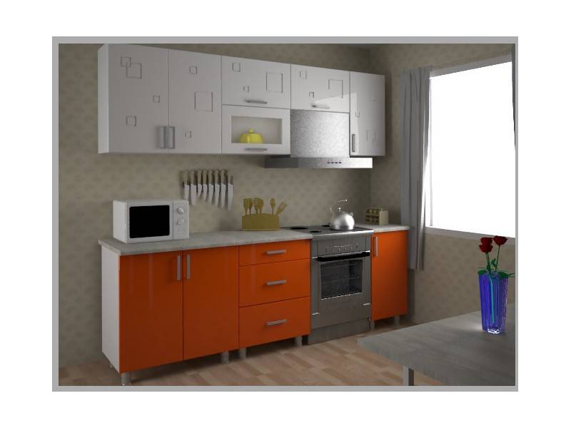 кухонный гарнитур прямой orange в Махачкале