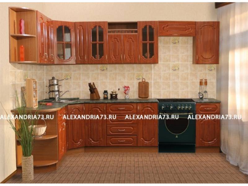 кухня угловая александрия плюс с радиусом открытым в Махачкале