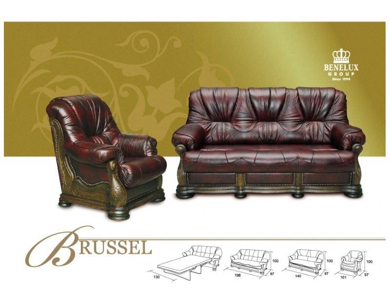 коричневый диван из кожи brussel в Махачкале