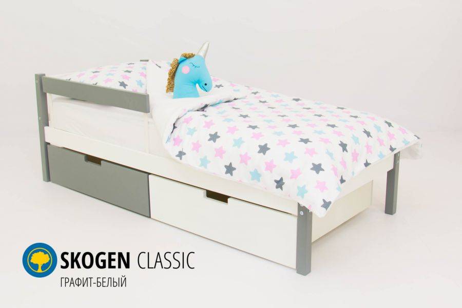 детская кровать skogen classic графит-белый в Махачкале