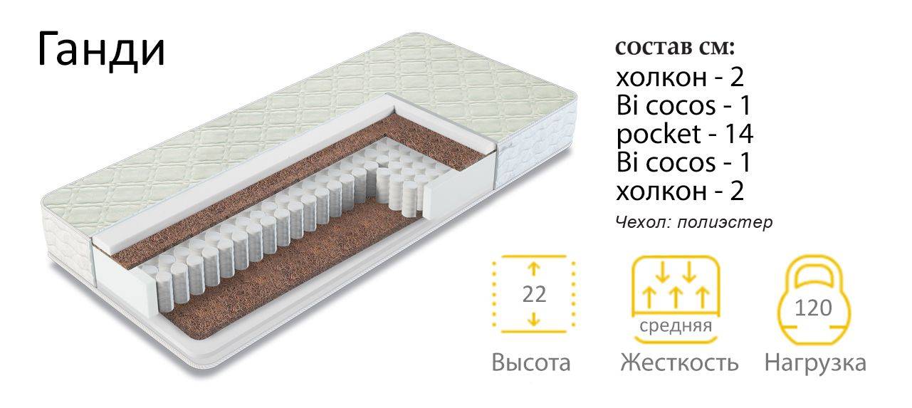матрас средней жесткости ганди в Махачкале
