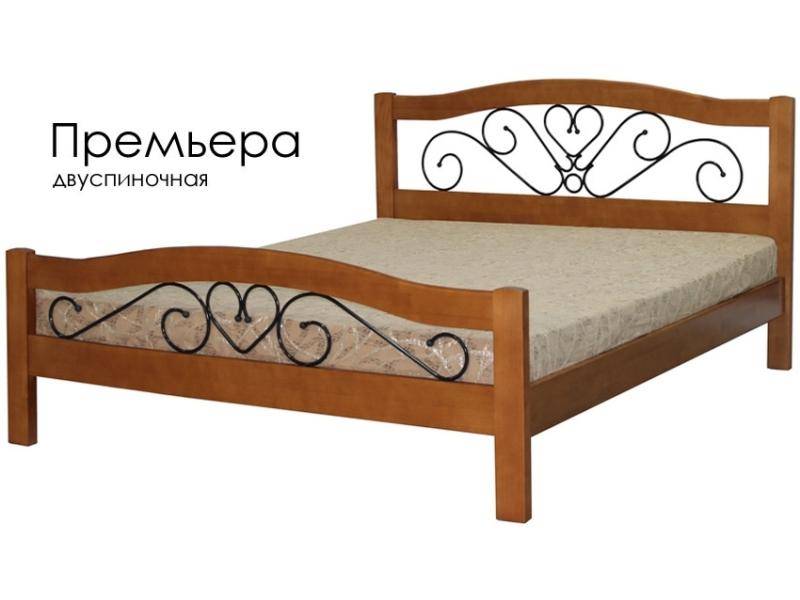 кровать премьера из массива сосны с элементами ковки в Махачкале