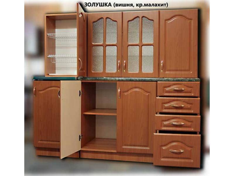кухня прямая золушка мдф (вишня) в Махачкале