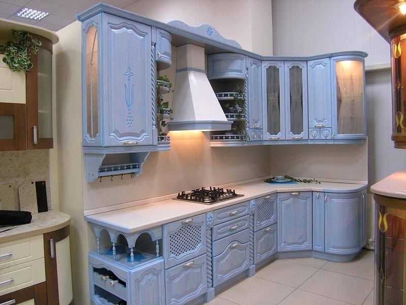 кухонный гарнитур ясень цвет голубая лагуна в Махачкале
