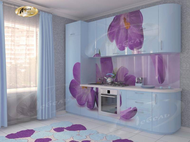 кухня прямая «крокус blue» в Махачкале
