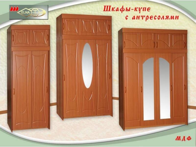 шкаф-купе с антресолями мдф (топ-лайн) в Махачкале