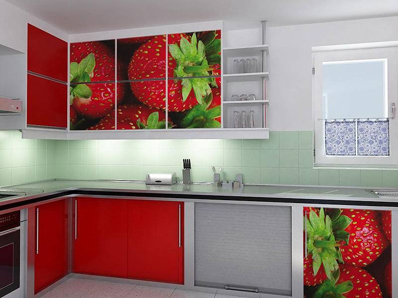 кухонный гарнитур угловой 5 фотопечать в Махачкале
