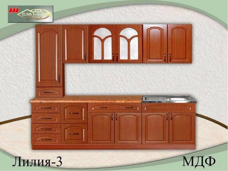 кухня прямая лилия 3 (мдф) в Махачкале