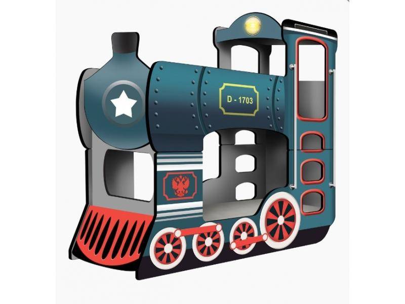 двухъярусная кровать - паровоз dreamtrain синий в Махачкале