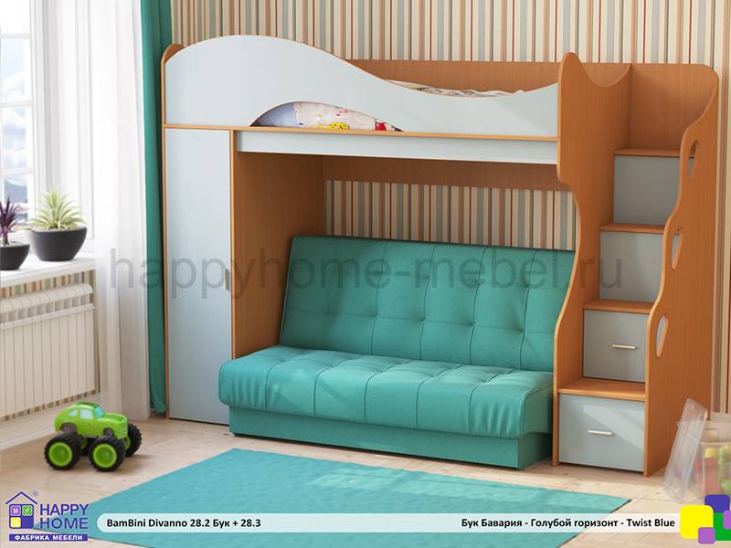 двухъярусная кровать с диваном bambini divanno 28 в Махачкале