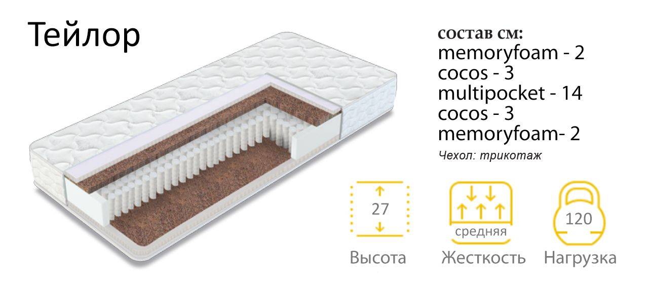 матрас универсальный тейлор в Махачкале