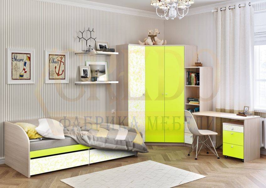 детская лайм с угловым шкафом в Махачкале