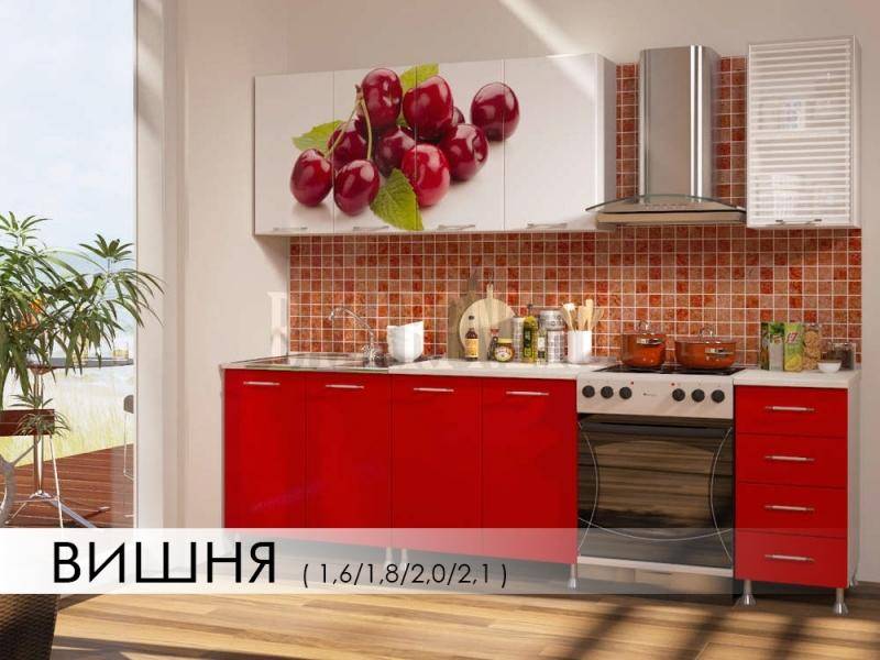 кухня с фотопечатью вишня в Махачкале