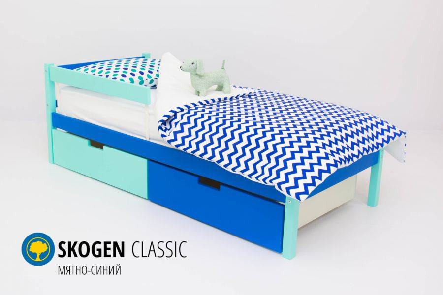 детская кровать skogen classic мятно-синий в Махачкале