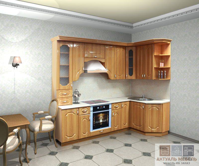 угловая деревянная кухня в Махачкале
