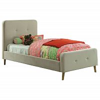 кровать button tufted flannelette beige 90х200 в Махачкале