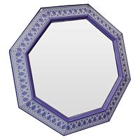 зеркало восьмиугольное фиолетовое с орнаментом violet tenderness в Махачкале