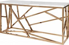 консоль geometric 180x50x90 золото, белая столешница в Махачкале