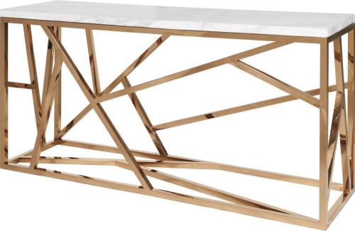 консоль geometric 180x50x90 золото, белая столешница в Махачкале