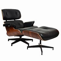кресло eames style lounge chairчерное с коричневым в Махачкале