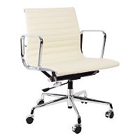 кресло eames style кремовая кожа в Махачкале