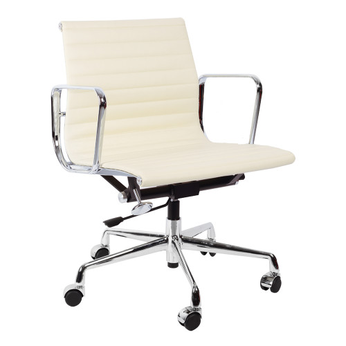 кресло eames style кремовая кожа в Махачкале