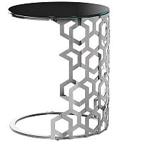 стол приставной silver circle 50x50х60 черный, серебро в Махачкале