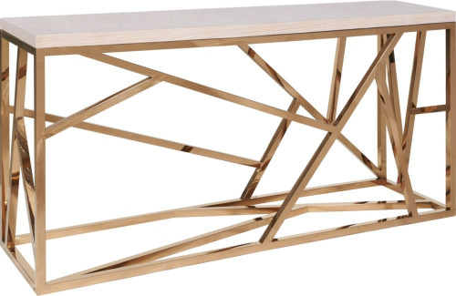 консоль geometric 180x50x90 золото, светлая столешница в Махачкале