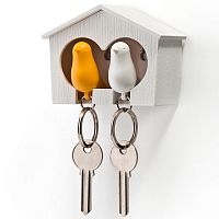 держатель+брелок для ключей двойной sparrow белый-желтый в Махачкале