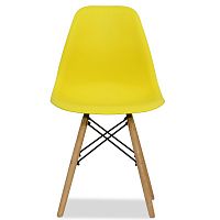 стул деревянный pc-015 желтый ножки дерево (eames style) в Махачкале