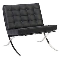 кресло barcelona chair экокожа черное в Махачкале