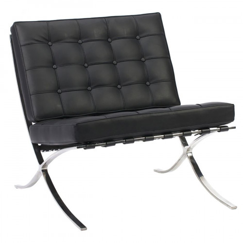 кресло barcelona chair экокожа черное в Махачкале