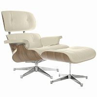 кресло eames style lounge chair & ottoman кремовое в Махачкале