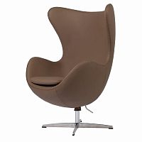 кресло egg chair кожа коричневое в Махачкале